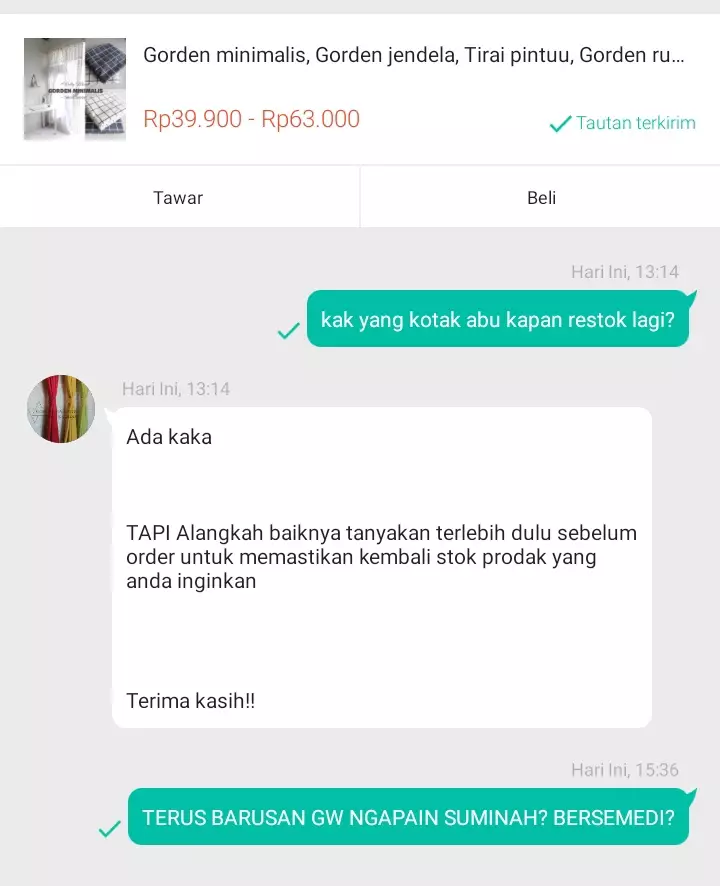 Chat lucu bertanya ke seller © Twitter Chat lucu bertanya ke seller © Twitter
