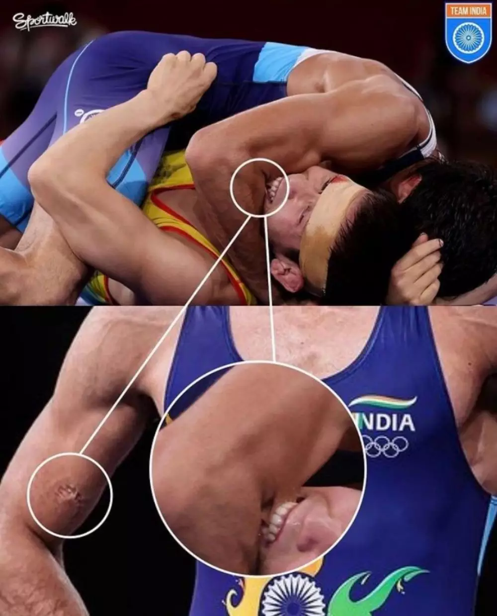 Pegulat Olimpiade Tokyo gigit lengan lawannya Twitter Pegulat Olimpiade Tokyo gigit lengan lawannya Twitter