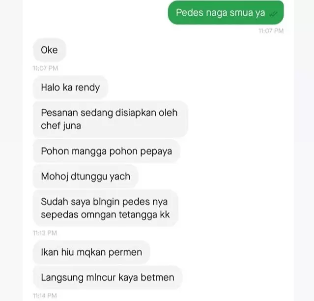 Chat pemberitahuan driver ojol © Twitter