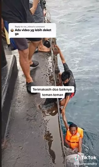 Penyelamatan nelayan © TikTok Penyelamatan nelayan © TikTok