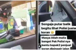 Viral polisi di Solo bantu lansia jualan koran dan tisu, tuai pujian