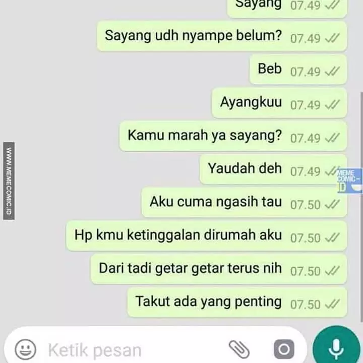 chat lucu ngerjain pacar © 2021 instagram.com