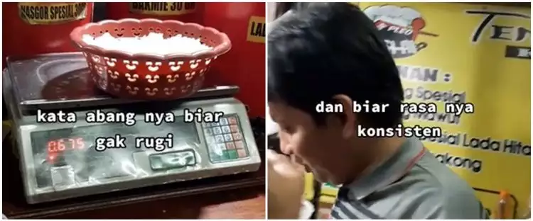 Cara unik penjual nasi goreng takar nasi, enggak mau rugi
