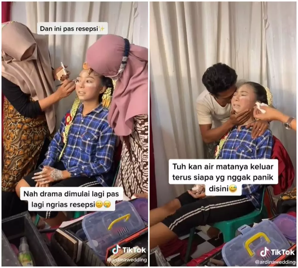 pengantin nggak bisa diam saat dirias © 2021 TikTok