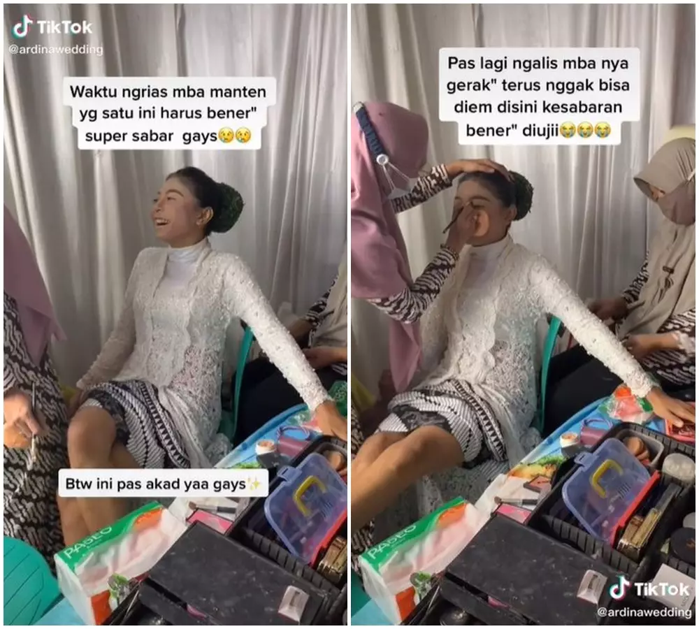 pengantin nggak bisa diam saat dirias © 2021 TikTok