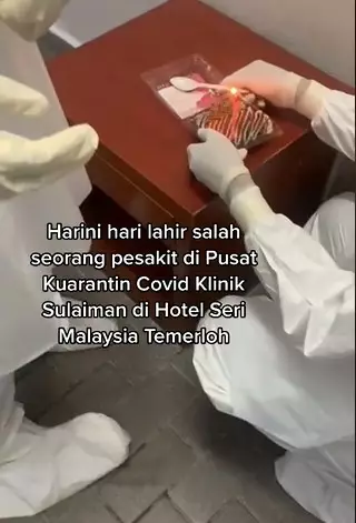 Kejutan pasien karantina Covid dari petugas kesehatan © TikTok