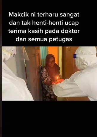 Kejutan pasien karantina Covid dari petugas kesehatan © TikTok
