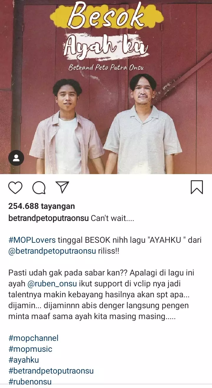 lagu baru betrand peto Instagram