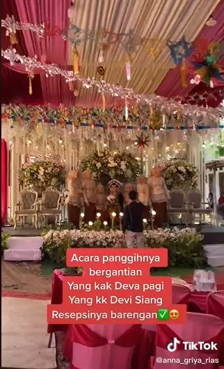 Pernikahan unik saudara kembar © TikTok Pernikahan unik saudara kembar © TikTok