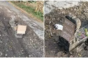 Potret 'makam' di tengah jalan ini jadi sorotan, alasannya bikin miris