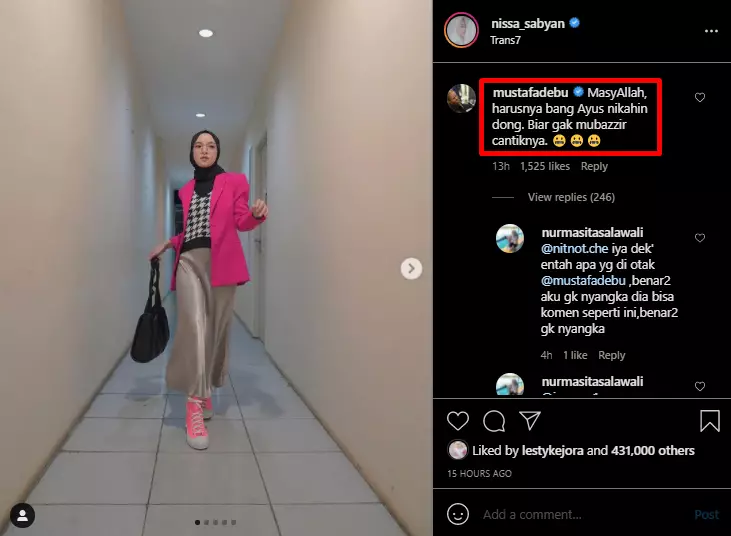 Mustafa Debu jadi perhatian setelah singgung skandal Nissa Sabyan Instagram Mustafa Debu jadi perhatian setelah singgung skandal Nissa Sabyan Instagram
