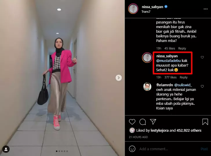 Mustafa Debu jadi perhatian setelah singgung skandal Nissa Sabyan Instagram Mustafa Debu jadi perhatian setelah singgung skandal Nissa Sabyan Instagram