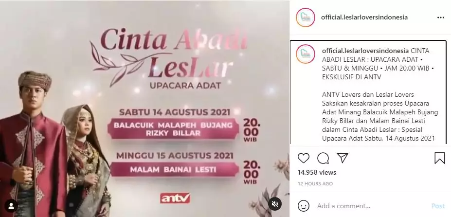 rangkaian acara pernikahan Lesty dan Billar © 2021 brilio.net