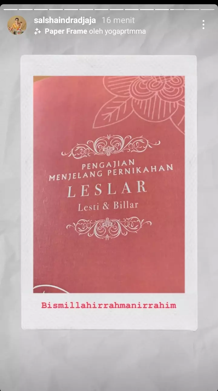 Undangan pengajian jelang nikah Lesty dan Billar © 2021 brilio.net