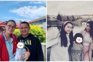 Gaya 7 seleb istri TNI-Polri momong anak, Annisa Pohan natural pol