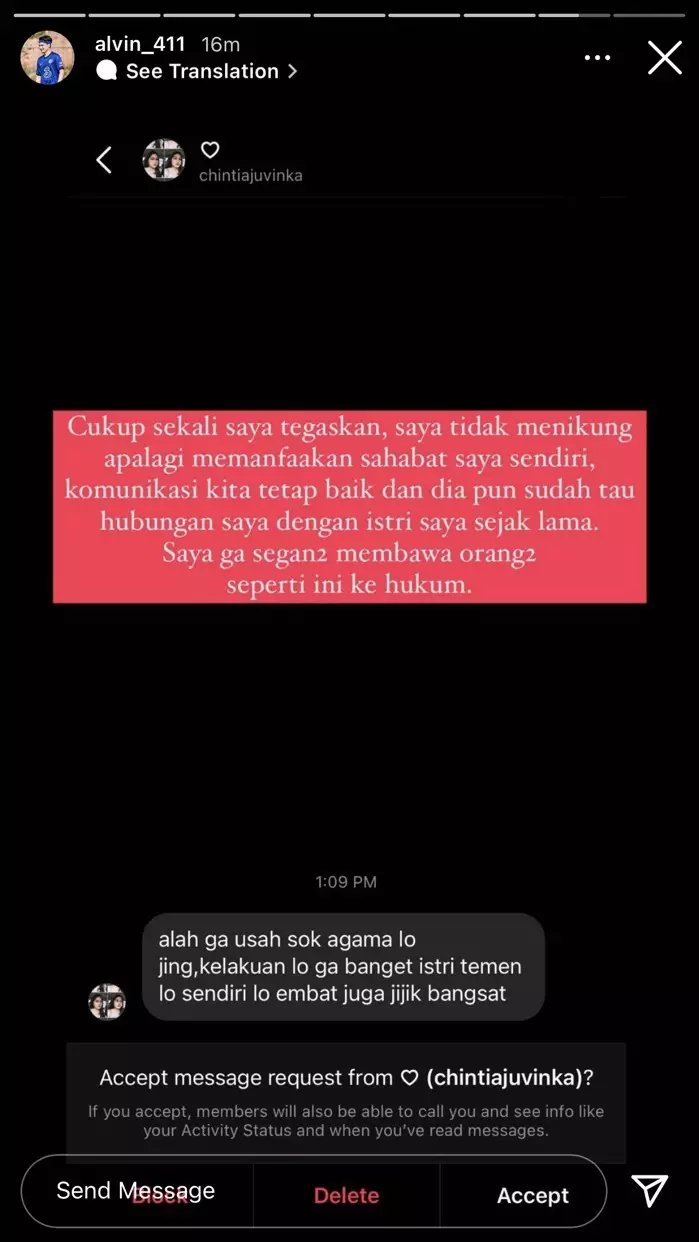 klarifikasi Alvin Faiz Henny Rahman © 2021 instagram.com