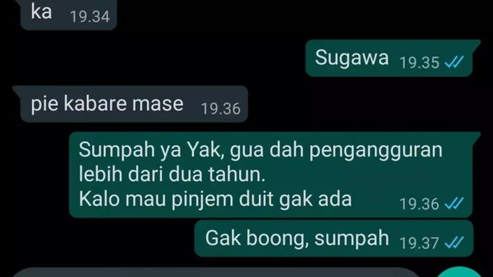 chat lucu ngerjain teman pinjam uang © 2021 1cak.com