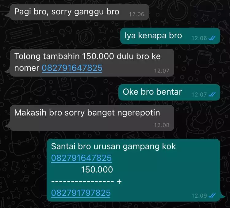 chat lucu ngerjain teman pinjam uang © 2021 1cak.com