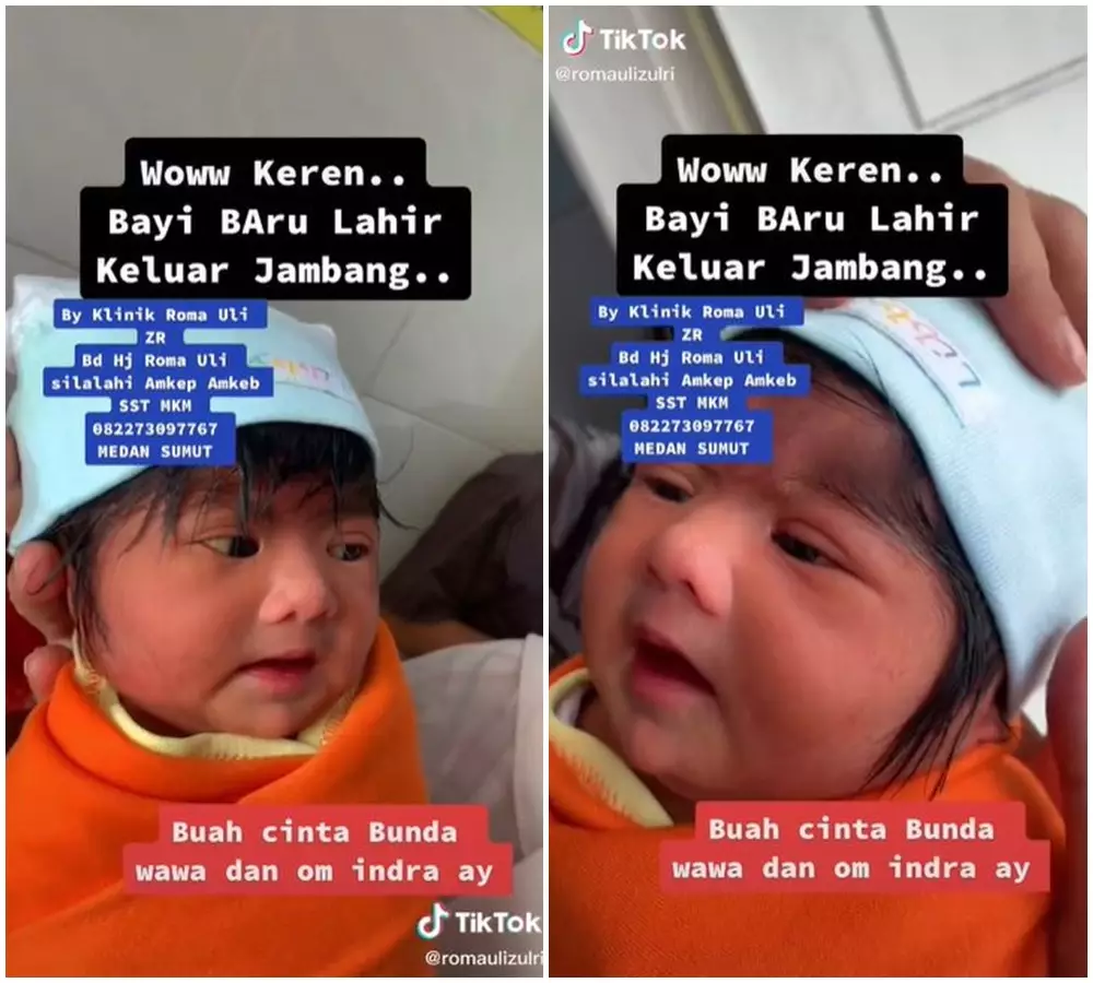 bayi baru lahir berjambang © 2021 TikTok