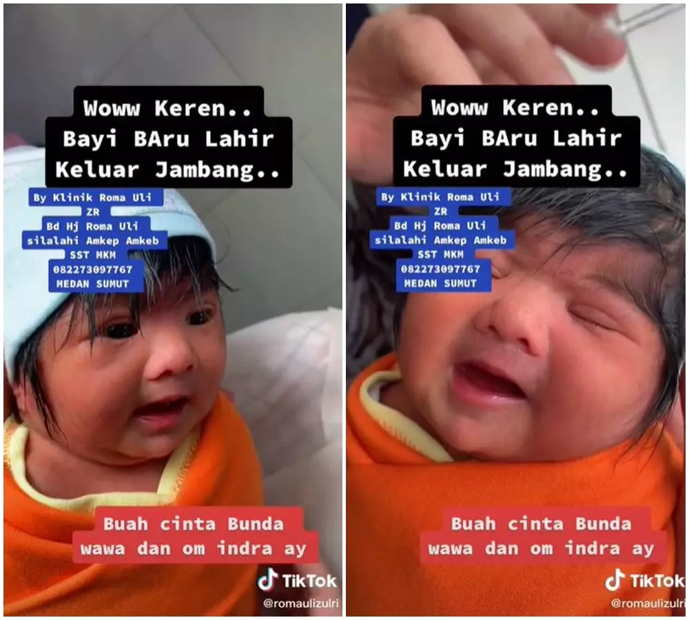 bayi baru lahir berjambang © 2021 TikTok