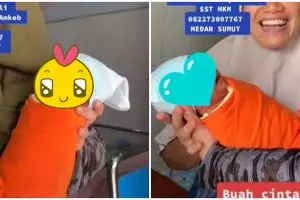 Baru lahir, bayi laki-laki ini sudah berambut panjang dan berjambang