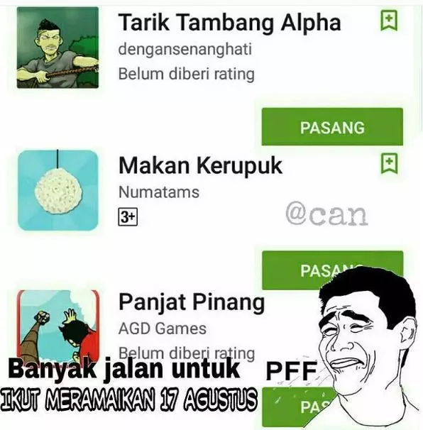 Meme lucu lomba 17 Agustusan © berbagai sumber Meme lucu lomba 17 Agustusan © berbagai sumber