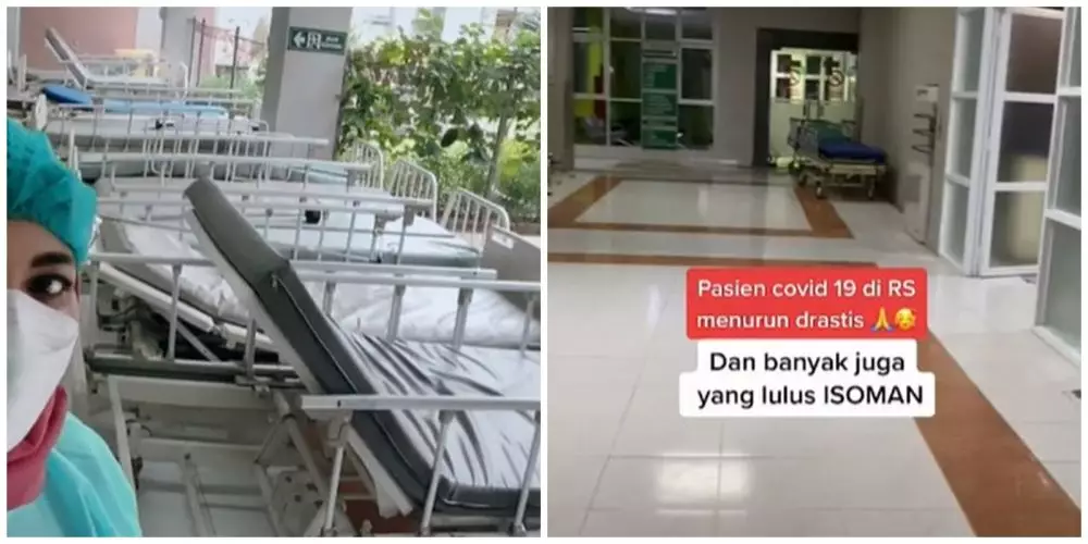 Potret rumah sakit sepi dari pasien Covid-19 © TikTok