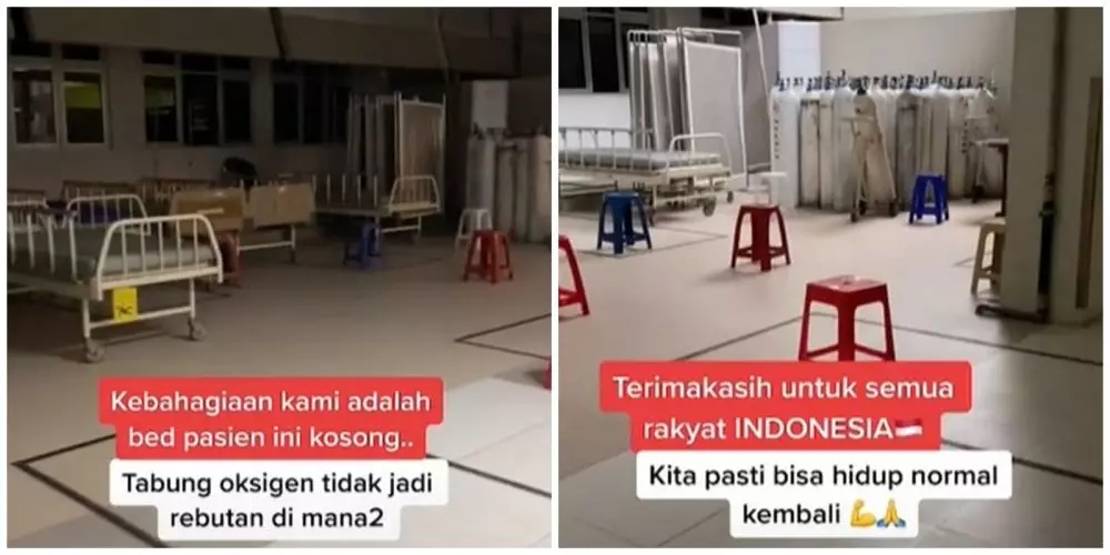 Potret rumah sakit sepi dari pasien Covid-19 © TikTok