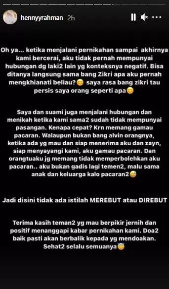 Klarifikasi Henny Rahman Instagram/@hennyyrahman