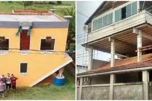 13 Potret lucu rumah unik ini desainnya malah bikin bingung