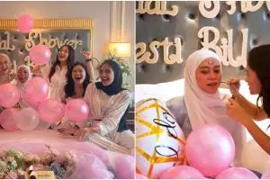 11 Momen kejutan bridal shower Lesty Kejora, didandani bak Joker