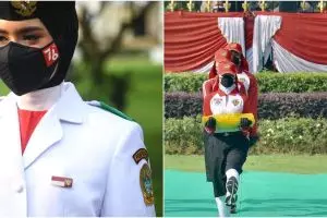 5 Potret Ardelia Muthia Zahwa, pembawa baki bendera HUT RI ke-76