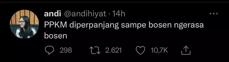 9 Cuitan lucu PPKM diperpanjang lagi ini bikin senyum tipis © 2021 brilio.net