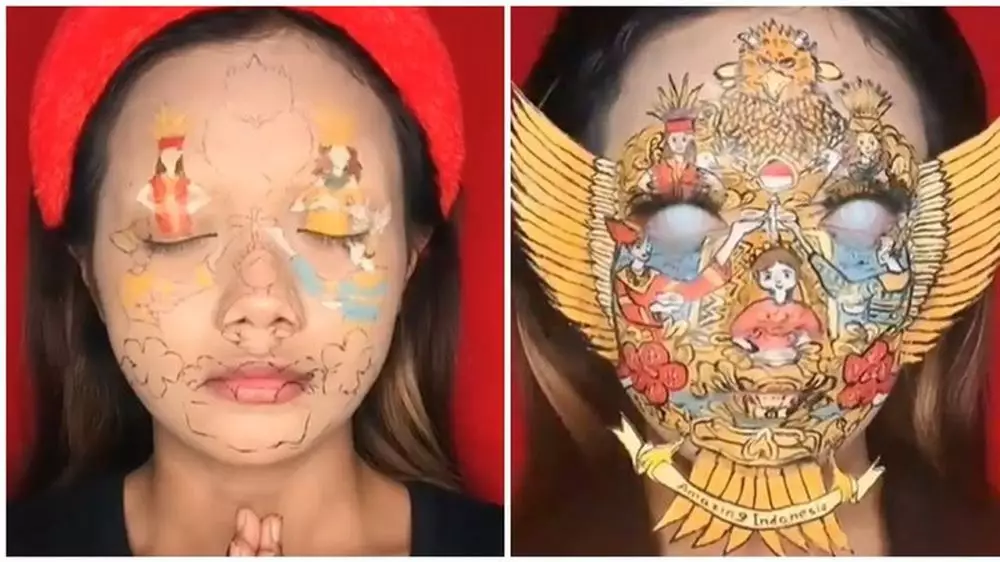 Kreasi makeup HUT RI-76 ala warganet dari berbagai sumber