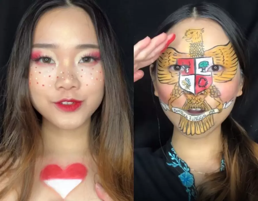 Kreasi makeup HUT RI-76 ala warganet dari berbagai sumber