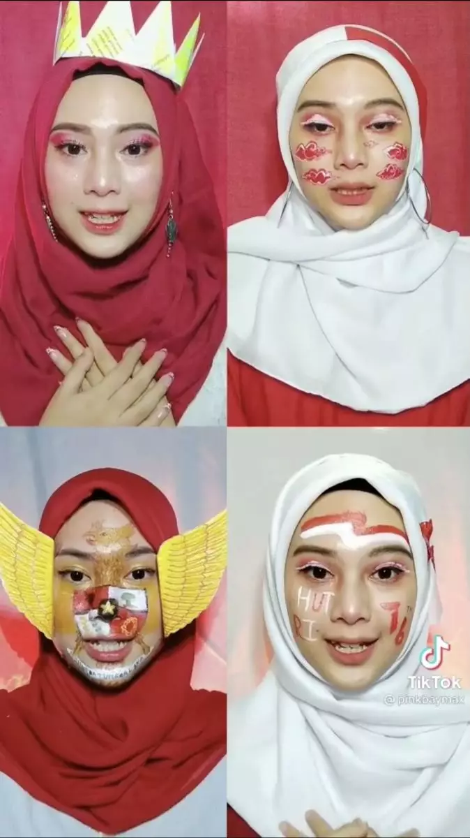 Kreasi makeup HUT RI-76 ala warganet dari berbagai sumber