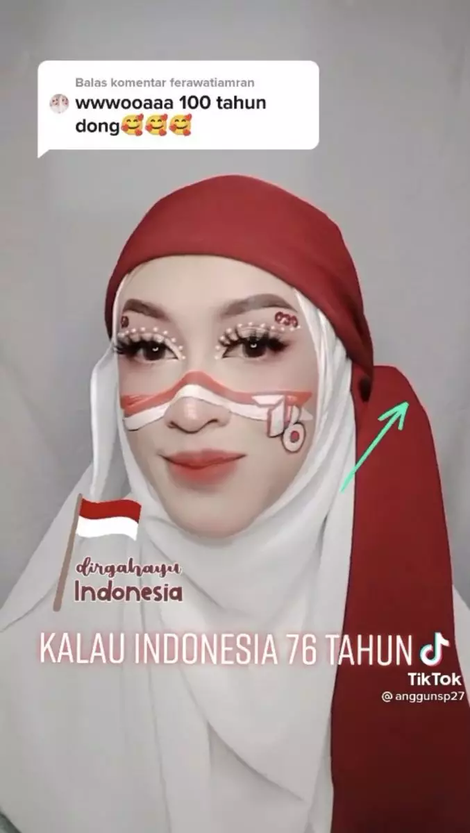 Kreasi makeup HUT RI-76 ala warganet dari berbagai sumber