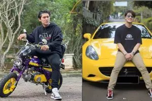 9 Gaya Rizky Billar berpose dengan koleksi mobil & motornya, menawan