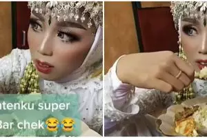 Tingkah pengantin wanita tunggui ijab kabul ini bikin geleng kepala