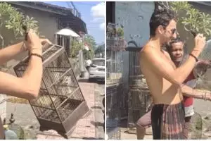 Beli burung dan langsung melepasnya, aksi bule di Bali ini bikin salut