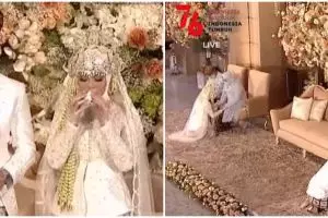 9 Momen haru sungkeman Lesty Kejora dan Rizky Billar di akad nikah