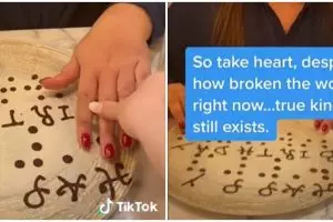 Restoran ini bikin tulisan braille dari cokelat untuk tunanetra, keren