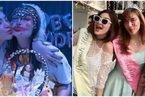 Potret 9 penyanyi didandani nyeleneh di bridal shower, Lesty bak Joker