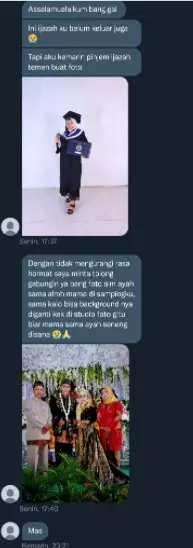 hasil editan foto wisuda ini bikin haru © Twitter/@pantungalimar hasil editan foto wisuda ini bikin haru © Twitter/@pantungalimar