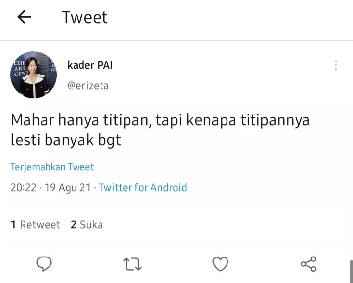 Cuitan lucu tentang mas kawin Lesty Kejora Berbagai sumber 