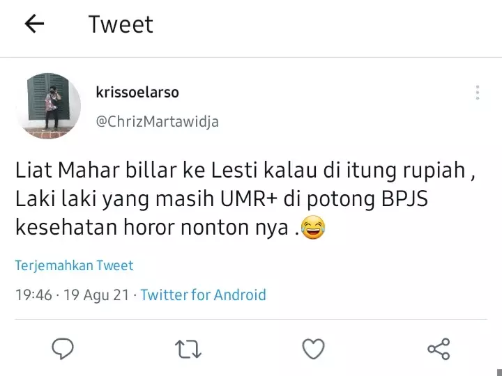 Cuitan lucu tentang mas kawin Lesty Kejora Berbagai sumber 