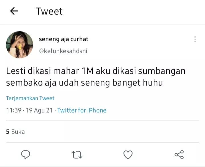 Cuitan lucu tentang mas kawin Lesty Kejora Berbagai sumber 