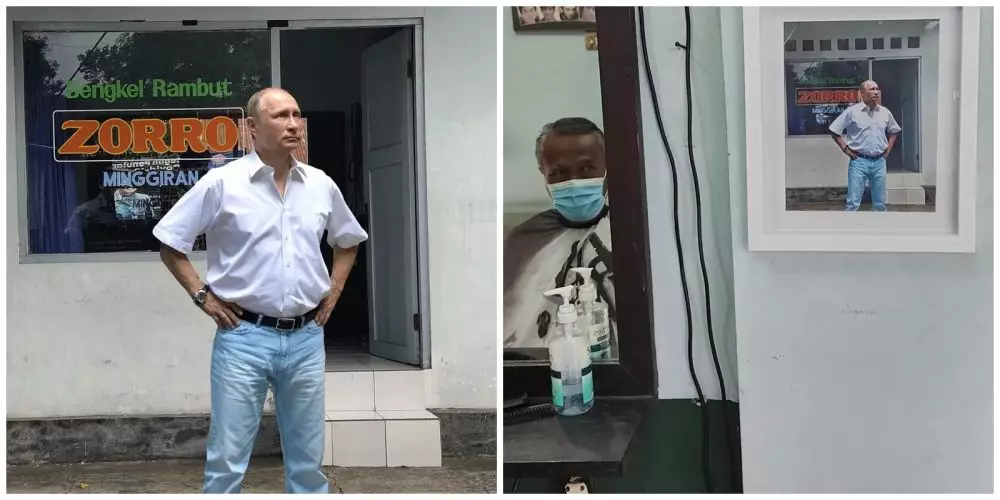 Potret Obama di warung Indonesia © Instagram Potret Obama di warung Indonesia © Instagram