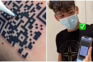 Nggak mau ribet, pria ini tato barcode vaksin Covid-19 di lengan