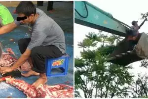 13 Momen lucu tukang bangunan manfaatkan alat proyek, kreatif pol